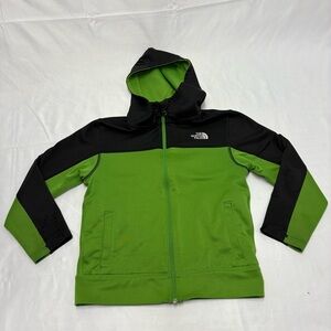 The North Face Boys Small Green Black Zip Hooded Sweatshirt Hoodie Jacket